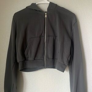 Divided Gray Cropped Zip Up Women's XS